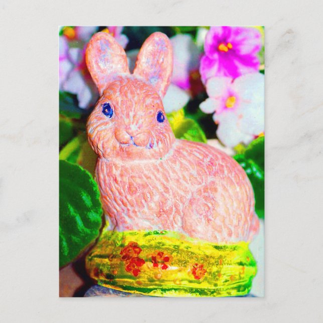 Cute Kitschy Bunny Rabbit Vykort (Framsida)