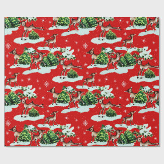 Cute Kitschy Retro julrener Presentpapper