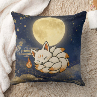 Cute Kitsune Halloween Pillow | Japanese Yokai Kudde