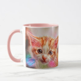 Cute Kitten Ansikte Ginger Cat Sketch Mugg