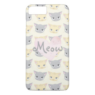 Cute Kitten Ansikte Mönster Meow Fodral