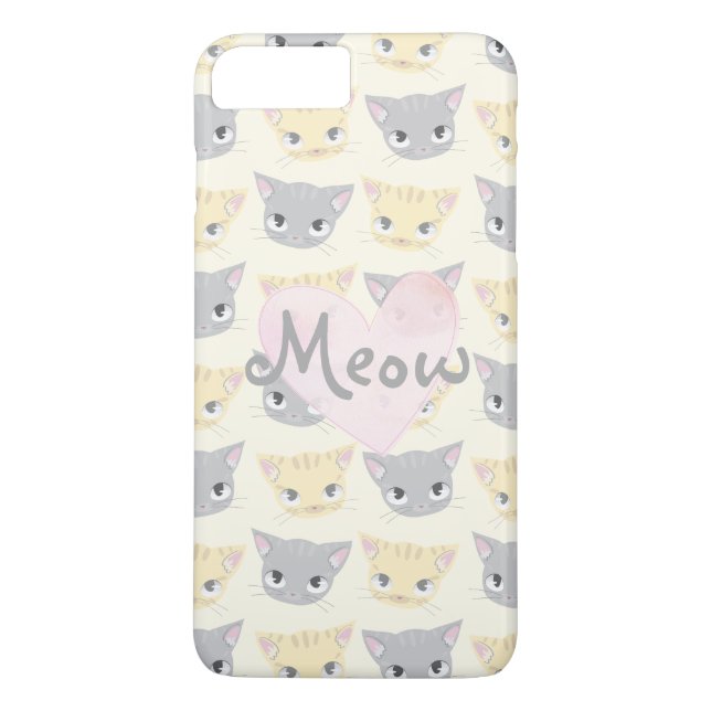 Cute Kitten Ansikte Mönster Meow Fodral Case-Mate iPhone Skal (Baksida)