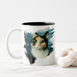 Cute Kitten Artwork Två-Tonad Mugg