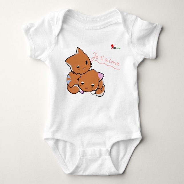 Cute Kitten Baby Bodykostym T Shirt (Framsida)