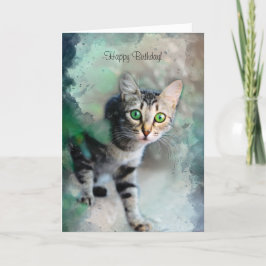 Cute Kitten Birthday Card från katten Tack Kort