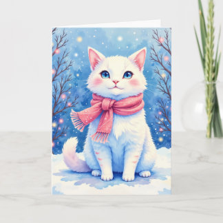 Cute Kitten Blank Holiday Greeting Card Helgkort