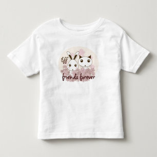 Cute Kitten Bunny Animal Best Friends Girl Tee