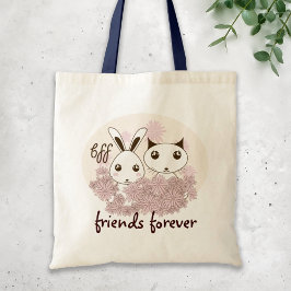 Cute Kitten Bunny Animal Best Friends Girls Kids Tygkasse