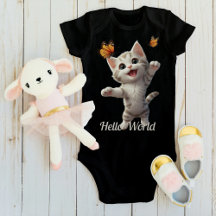 Cute Kitten Butterflies Hej World
