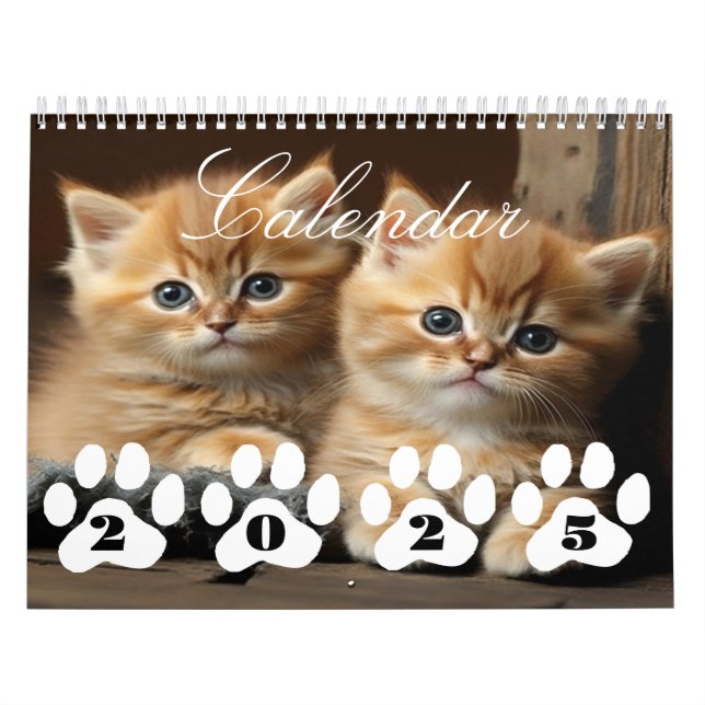 Cute Kitten Calendar 2025 Perfekt Cat Lovers Gift Kalender (Omslag)