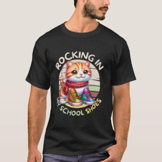 Cute Kitten Cat Back to school Rocking in My Schoo T Shirt