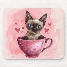 CUTE KITTEN CAT I VALENTINES DAY TEKOPP MUSMATTA