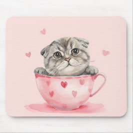 CUTE KITTEN CAT I VALENTINES DAY TEKOPP MUSMATTA