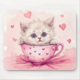 CUTE KITTEN CAT I VALENTINES DAY TEKOPP MUSMATTA