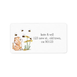Cute Kitten Cat Returetiketters Adressetikett