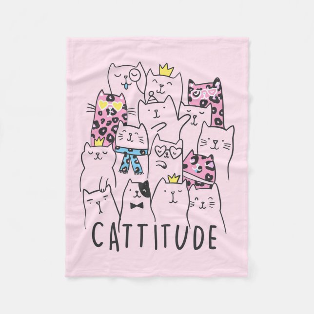 Cute Kitten Cattige | Cat Lovers Gift Fleecefilt (Framsidan)