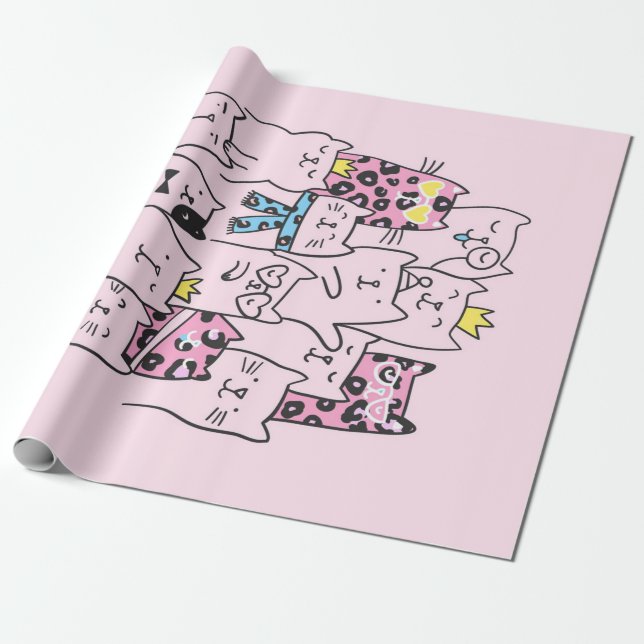 Cute Kitten Cattige | Cat Lovers Gift Presentpapper (Utrullad)