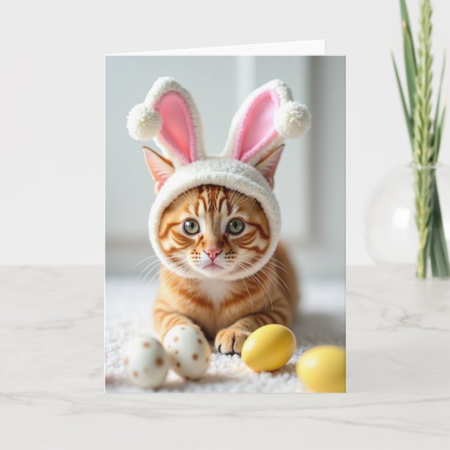 Cute Kitten Costume Portrait Card Kort (Framsida)