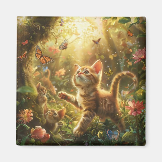 Cute Kitten Digital Art Magnet (Framsidan)