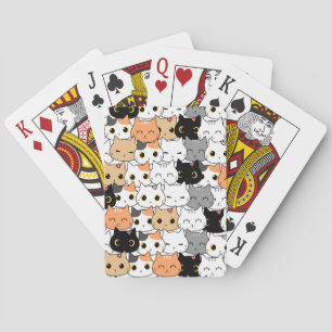 Cute kitten doodle, sömlös mönster, uppspelningsko casinokort