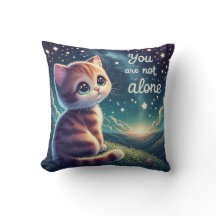 Cute Kitten du är inte Ensam Pillow