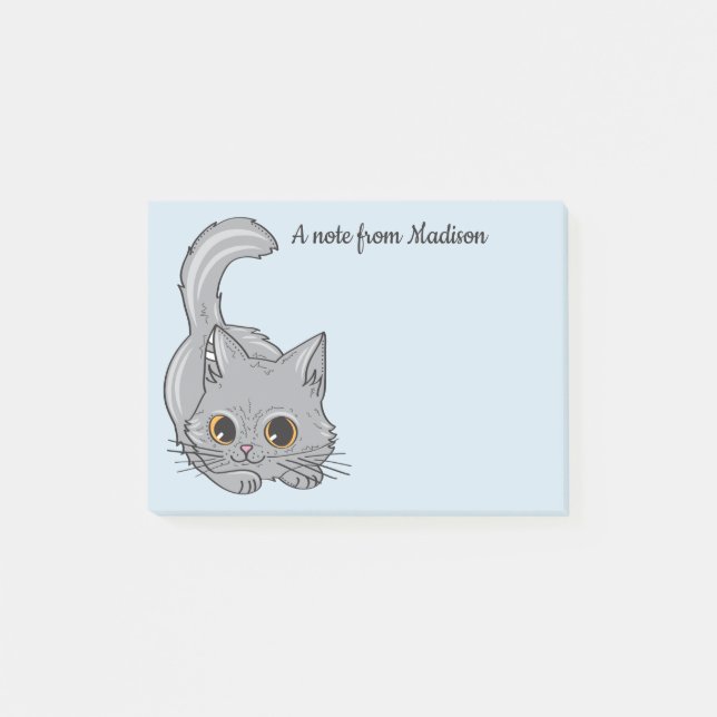 Cute Kitten egna namn och färg-anteckningar Post-it Block (Framsida)