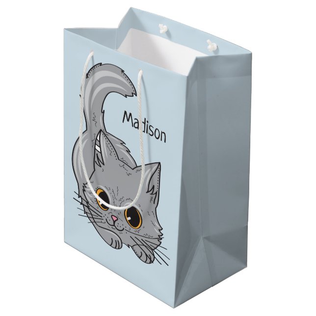 Cute Kitten egna namn och färg-presentpåsar (Baksidan Vinklad)