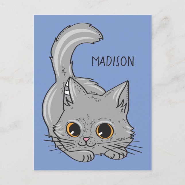 Cute Kitten egna namn och färg-vykort Vykort (Framsida)