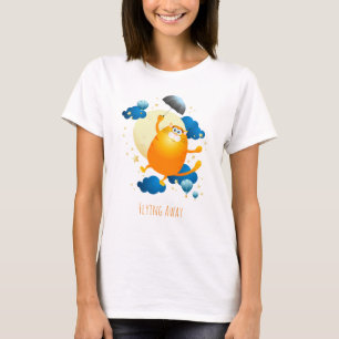 Cute Kitten Flies med Parbrella T Shirt