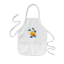 Cute Kitten Flyg med Parbrella Barnförkläde