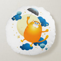 Cute Kitten Flyg med Parbrella