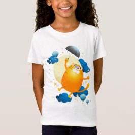 Cute Kitten Flyg med Parbrella T Shirt