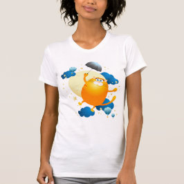Cute Kitten Flyg med Parbrella T Shirt