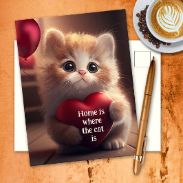 Cute Kitten Flytta Ny adress Meddelande Vykort