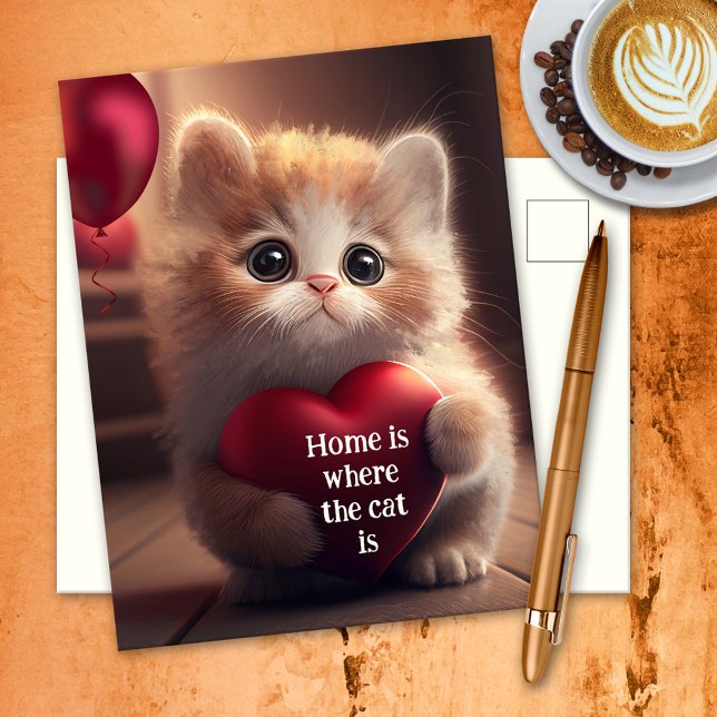 Cute Kitten Flytta Ny adress Meddelande Vykort (Skapare uppladdad)