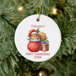 Cute Kitten Första jul Julgransprydnad Keramik