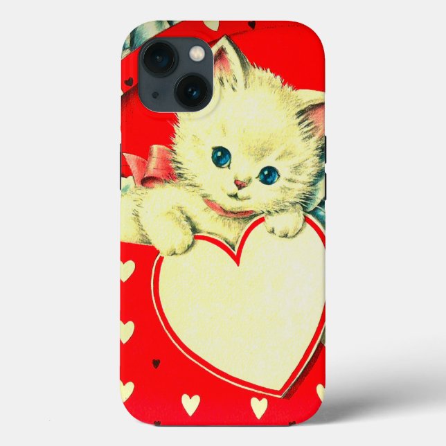Cute Kitten Heart Vintage Cat Retro Kattunge (Baksida)