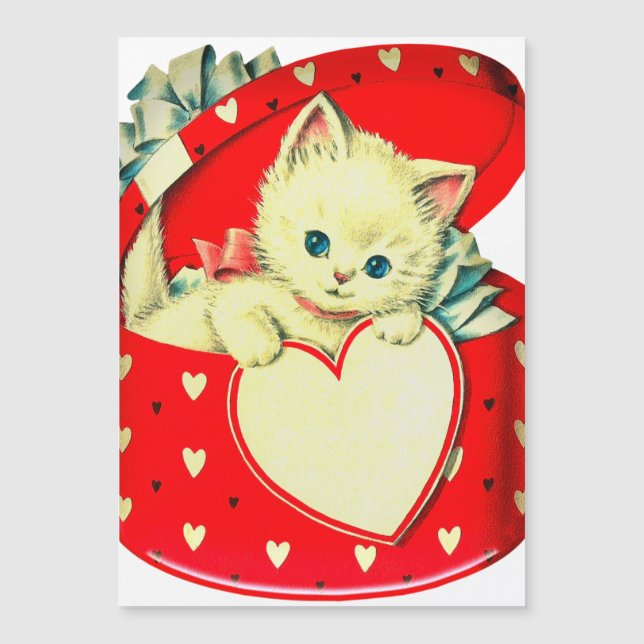 Cute Kitten Heart Vintage Cat Retro Kattunge (Framsida)