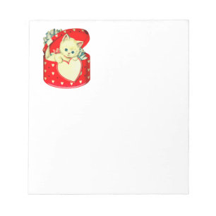 Cute Kitten Heart Vintage Cat Retro Kattunge Anteckningsblock