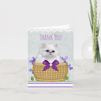 Cute Kitten i Basket tackkort