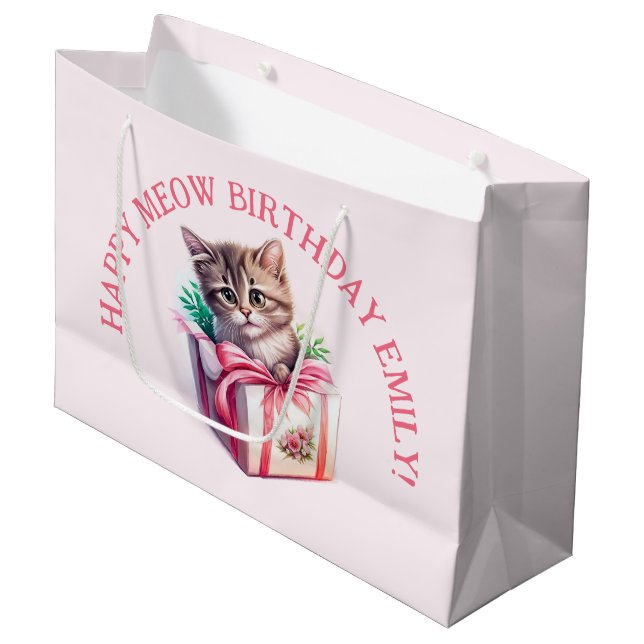 Cute Kitten i en box Birthday Gift (Framsidan Vinklad)