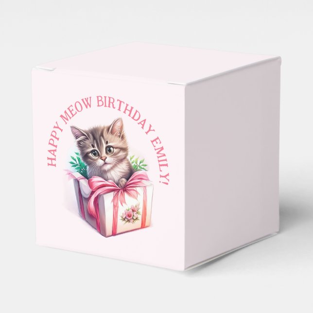 Cute Kitten i en box Birthday Gift Presentaskar (Framsidan Sidan)