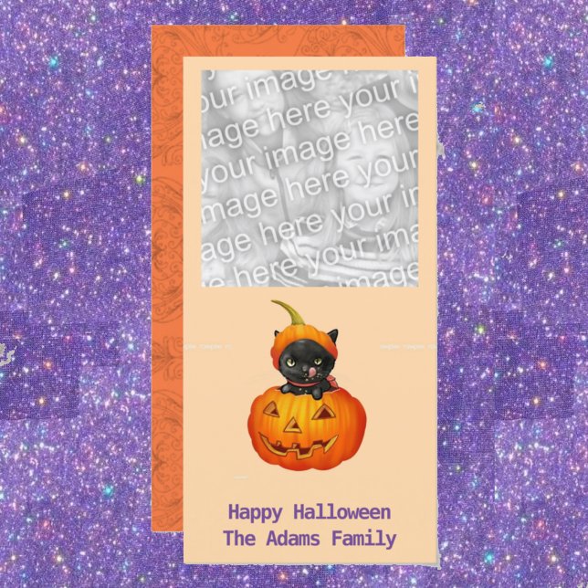 Cute Kitten i Pumpkin Julkort (Skapare uppladdad)