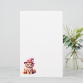Cute Kitten i Rosa Stationery Brevpapper