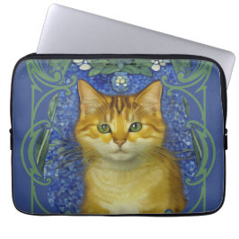 Cute Kitten i Vintage Art nouveau Stil Laptop Fodral