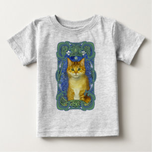 Cute Kitten i Vintage Art nouveau Stil T Shirt