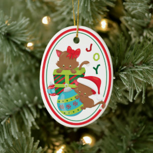 Cute Kitten Joy Kids jul Ornament