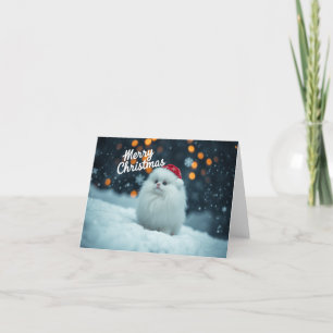 Cute Kitten Julafton Card Tack Kort