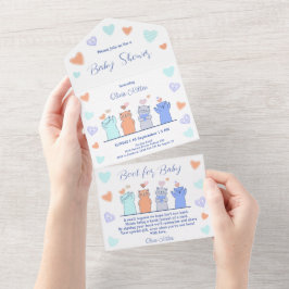 Cute Kitten Kattunge Hearts Baby Shower