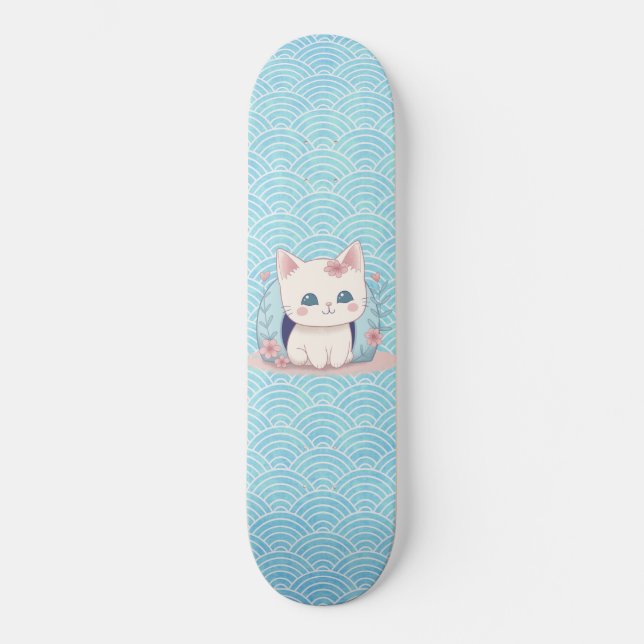 Cute Kitten Kawaii Mini Skateboard Bräda 18,5 Cm (Framsida)